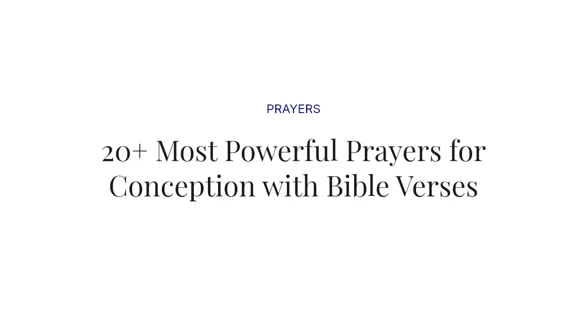 20+ Most Powerful Prayers for Conception with Bible Verses