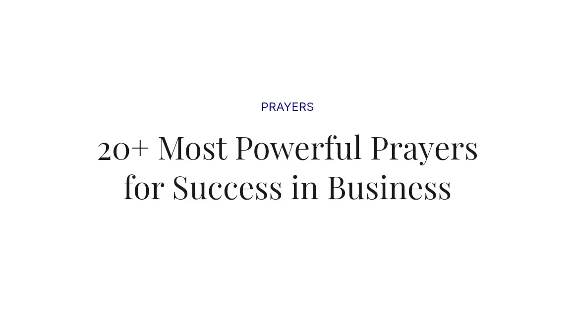 20+ Most Powerful Prayers for Success in Business