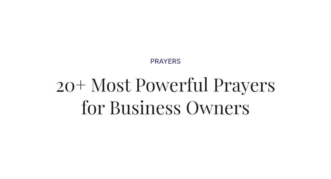 20+ Most Powerful Prayers for Business Owners