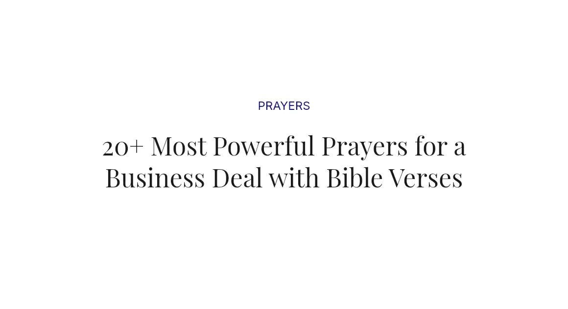 20+ Most Powerful Prayers for a Business Deal with Bible Verses