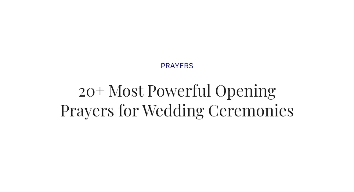 20+ Most Powerful Opening Prayers for Wedding Ceremonies