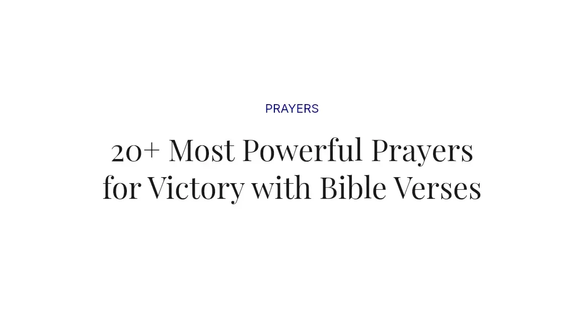 20+ Most Powerful Prayers for Victory with Bible Verses