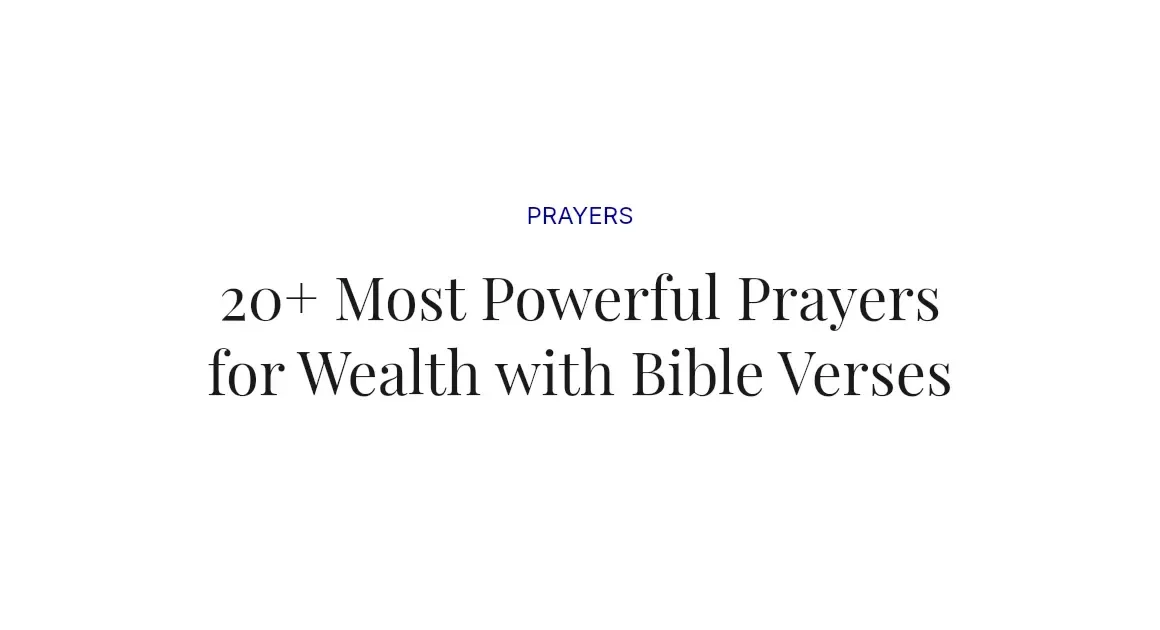 20+ Most Powerful Prayers for Wealth with Bible Verses