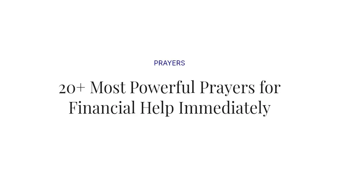 20+ Most Powerful Prayers for Financial Help Immediately