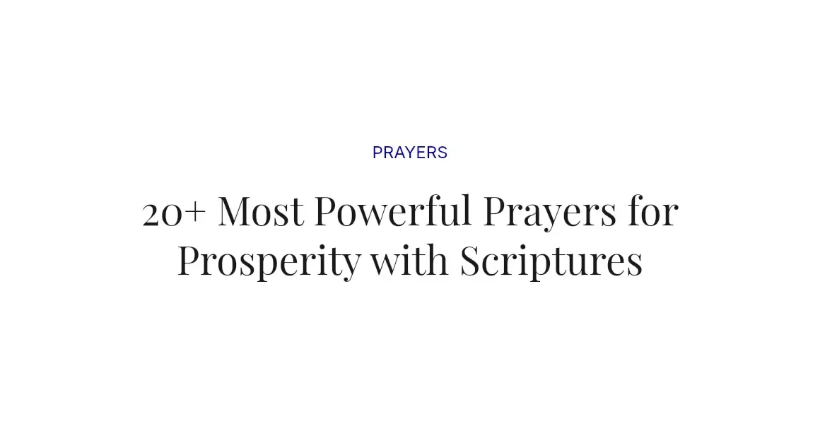 20+ Most Powerful Prayers for Prosperity with Scriptures