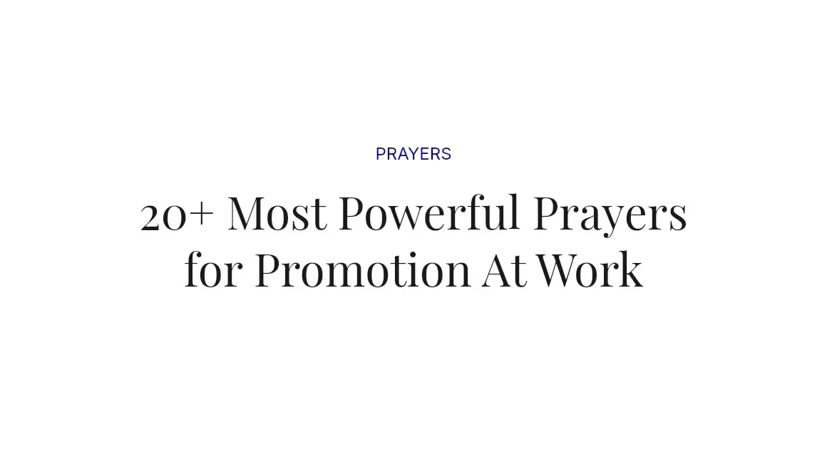 20+ Most Powerful Prayers for Promotion At Work