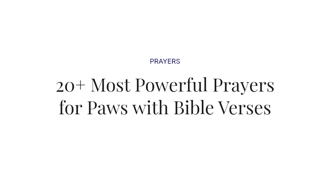 20+ Most Powerful Prayers for Paws with Bible Verses