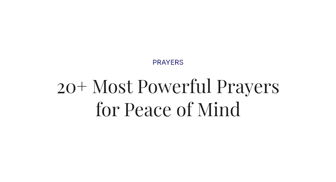 20+ Most Powerful Prayers for Peace of Mind