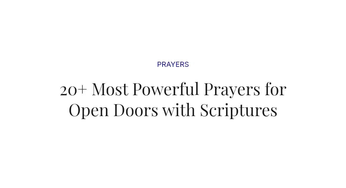 20+ Most Powerful Prayers for Open Doors with Scriptures