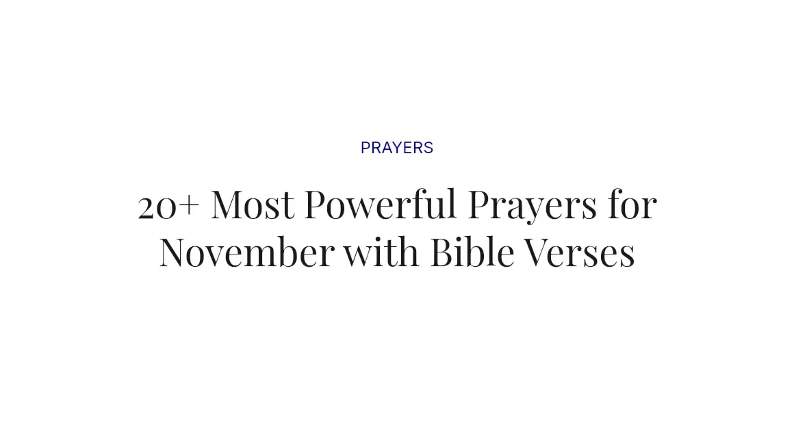 20+ Most Powerful Prayers for November with Bible Verses