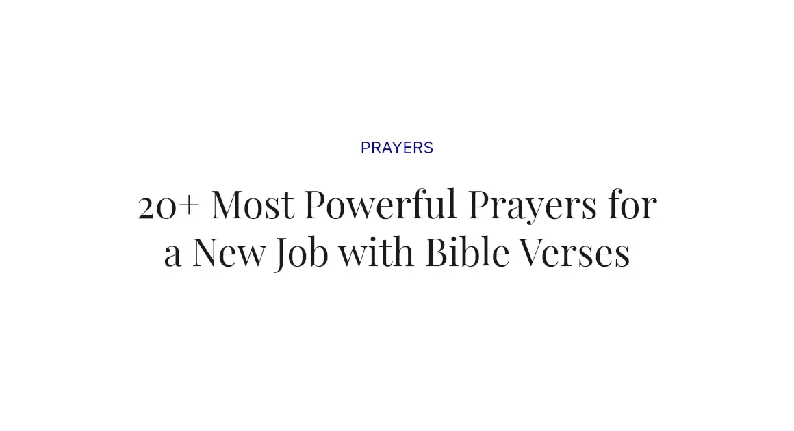 20+ Most Powerful Prayers for a New Job with Bible Verses