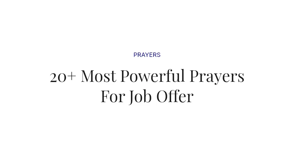 20+ Most Powerful Prayers For Job Offer