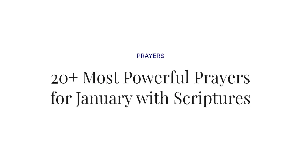 20+ Most Powerful Prayers for January with Scriptures