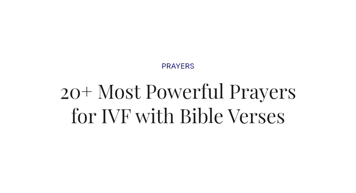 20+ Most Powerful Prayers for IVF with Bible Verses