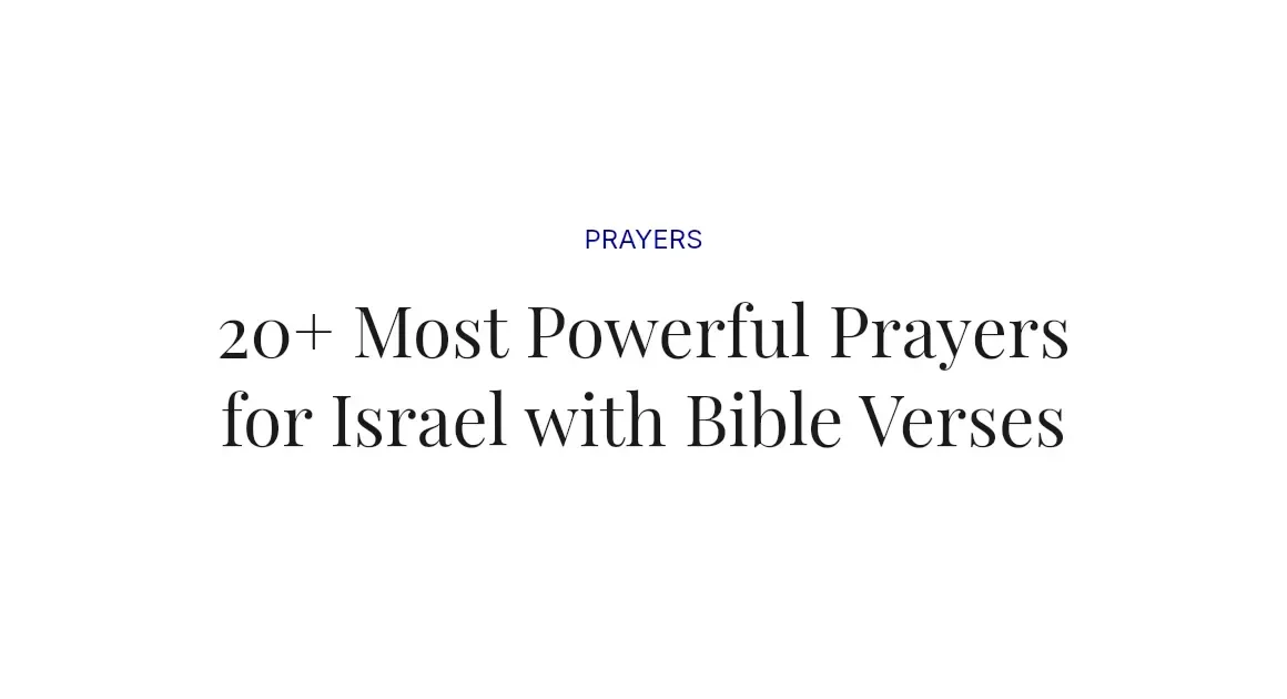 20+ Most Powerful Prayers for Israel with Bible Verses